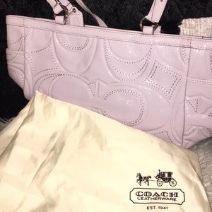 Lilac patent Coach bag